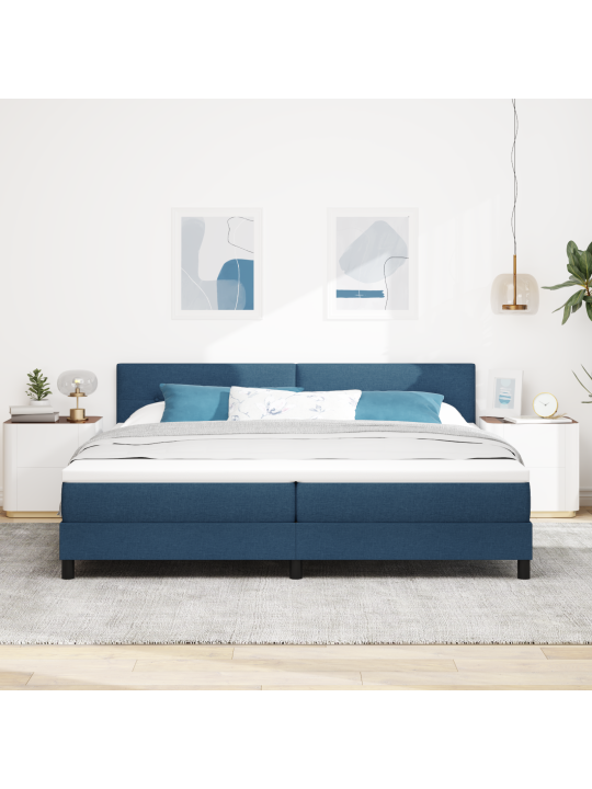 Výklopná postel s matrací modrá 200x200 cm z látky