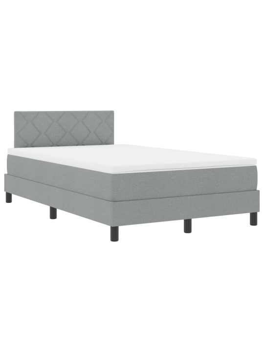 Box spring postel s matrací světle šedá 120x190 cm tkanina