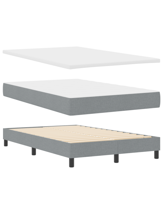Box spring postel s matrací světle šedá 120x190 cm tkanina