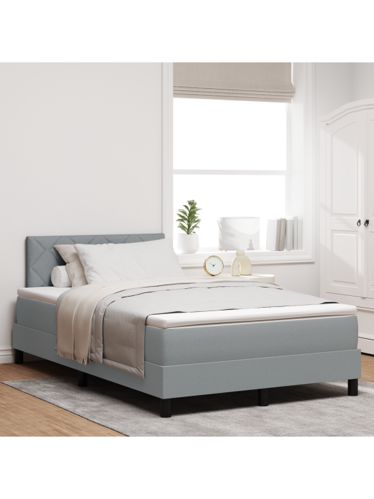 Box spring postel s matrací světle šedá 120x190 cm tkanina