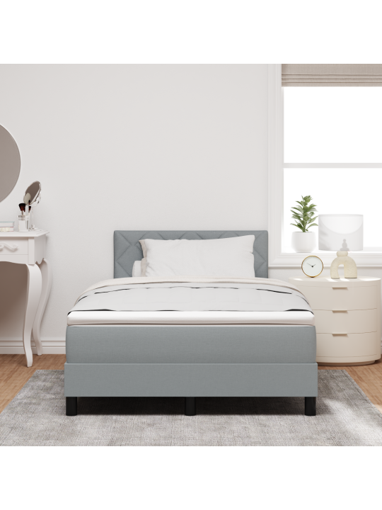 Box spring postel s matrací světle šedá 120x190 cm tkanina