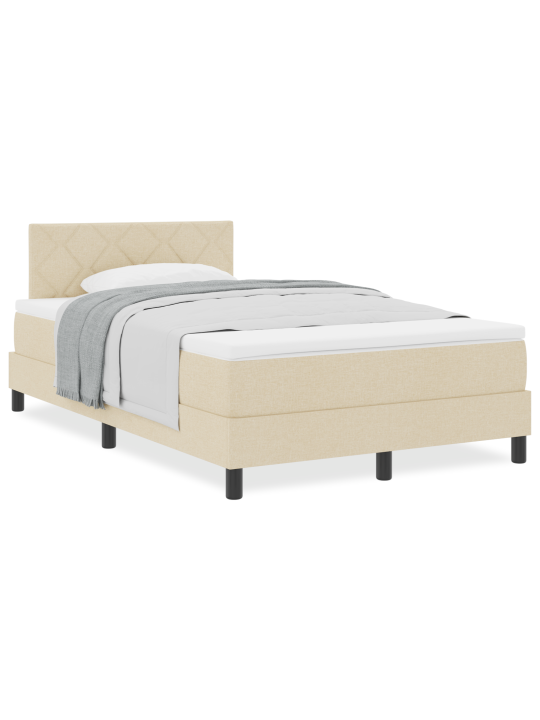 Box spring postel s matrací krémová 120x190 cm textil