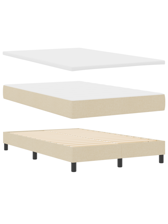 Box spring postel s matrací krémová 120x190 cm textil