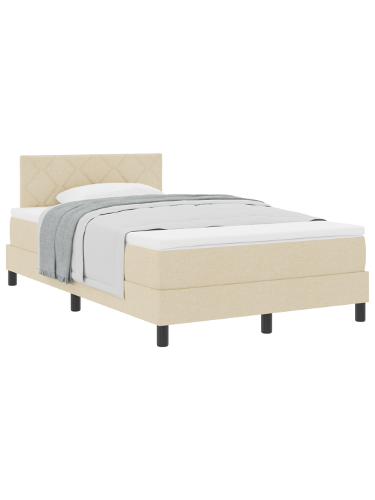 Box spring postel s matrací krémová 120x190 cm textil