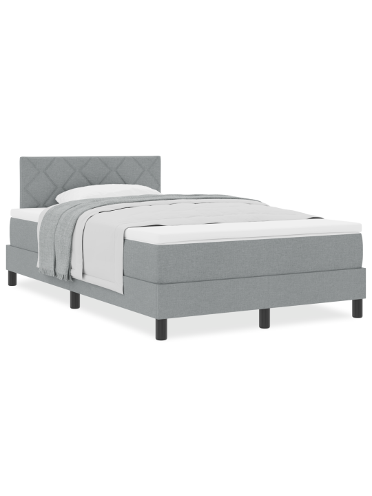 Box spring postel s matrací světle šedá 120x200 cm tkanina