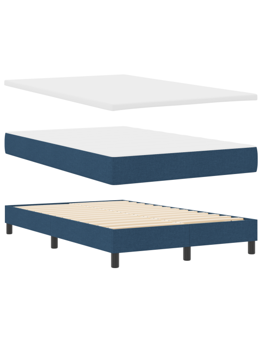 Box spring postel s matrací modrá 120x200 cm textil
