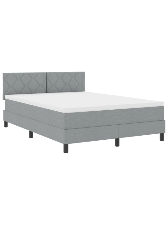 Box spring postel s matrací světle šedá 140x190 cm látka