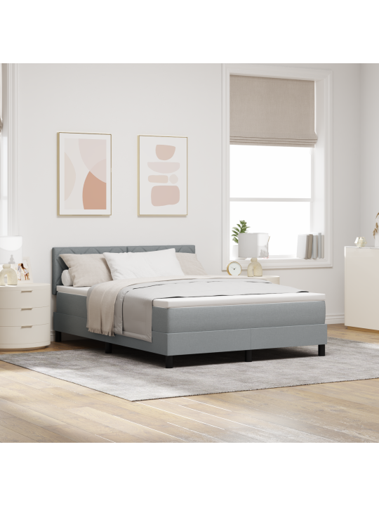 Box spring postel s matrací světle šedá 140x190 cm látka