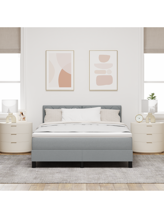 Box spring postel s matrací světle šedá 140x190 cm látka
