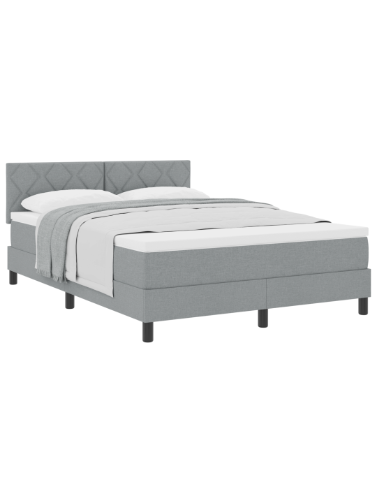 Box spring postel s matrací světle šedá 140x190 cm látka