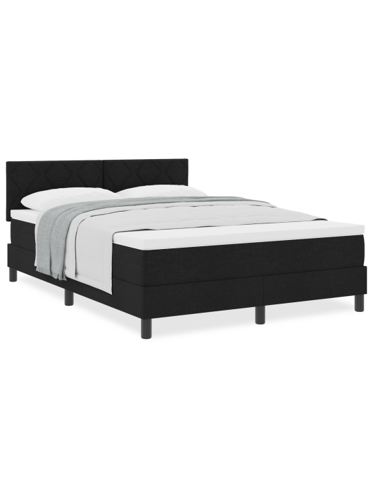 Box spring postel s matrací černá 140x190 cm textil