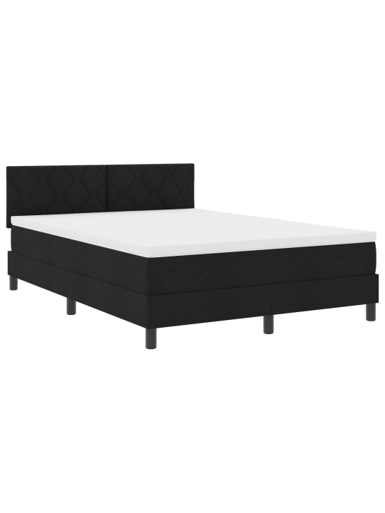 Box spring postel s matrací černá 140x190 cm textil