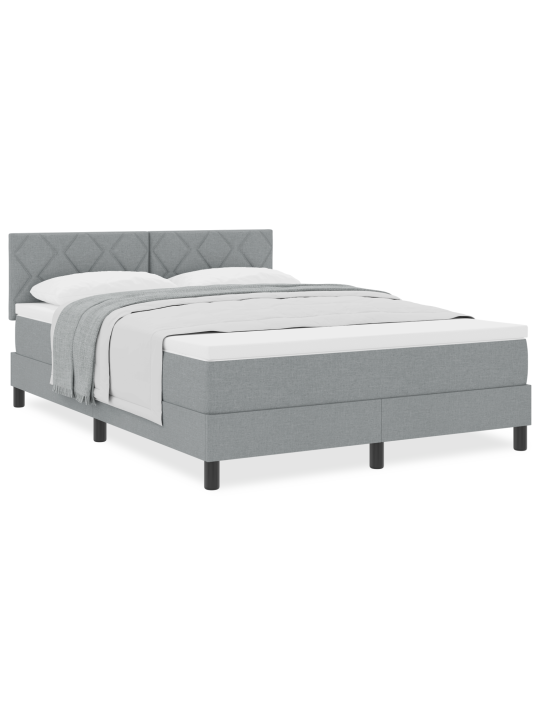 Box spring postel s matrací světle šedá 140x200 cm textil