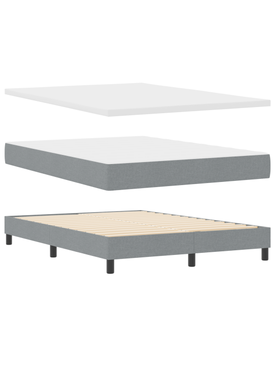 Box spring postel s matrací světle šedá 140x200 cm textil