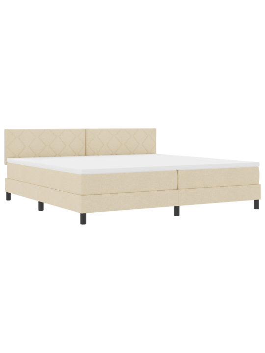Box spring postel s matrací krémová 200x200 cm textil