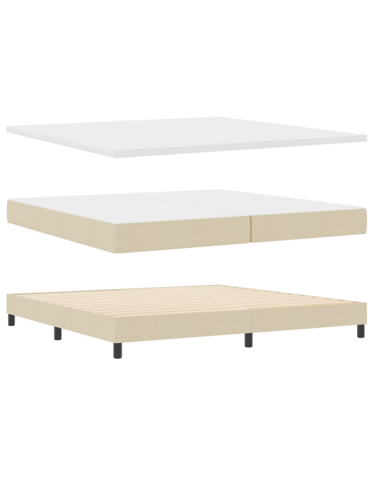 Box spring postel s matrací krémová 200x200 cm textil