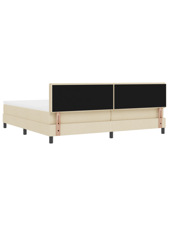 Box spring postel s matrací krémová 200x200 cm textil