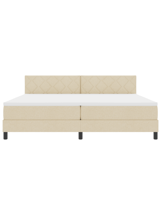 Box spring postel s matrací krémová 200x200 cm textil