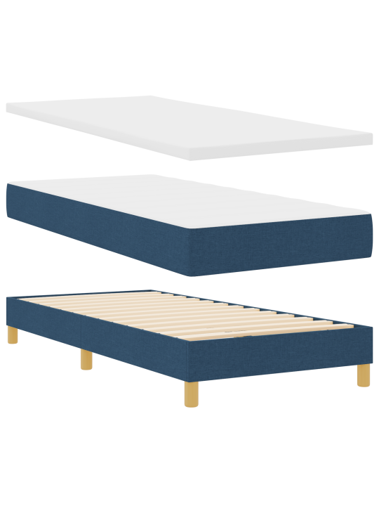 Box spring bed s matrací modrá 80x200 cm tkanina