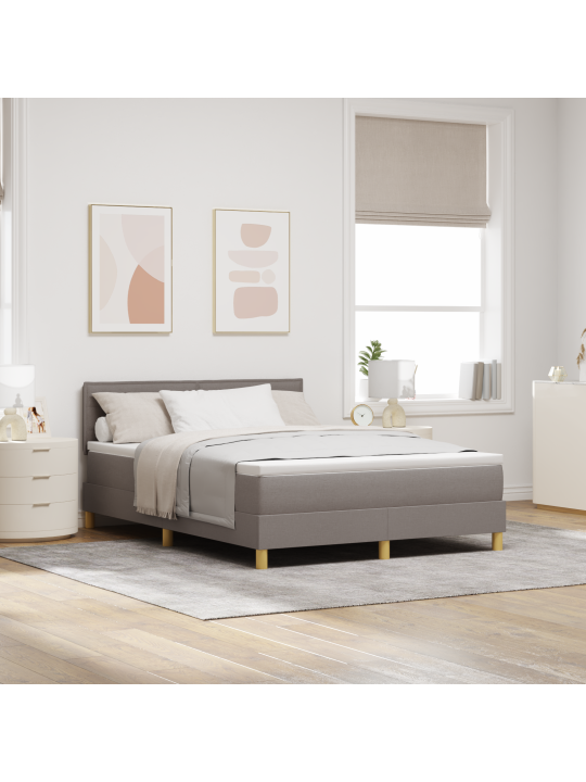 Box spring bed s matrací taupe 140x200 cm tkanina