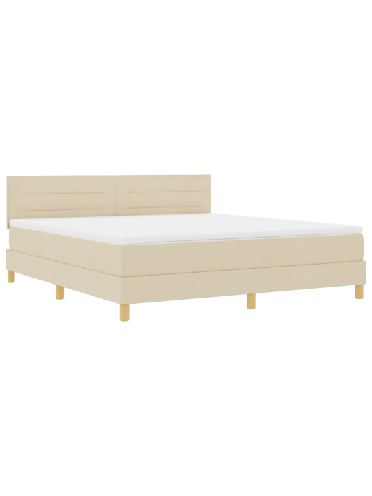 Box spring postel s matrací krémová 180x200 cm tkanina