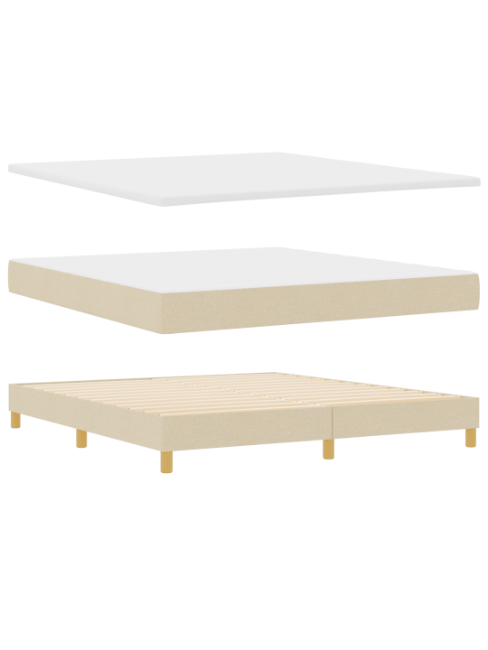 Box spring postel s matrací krémová 180x200 cm tkanina