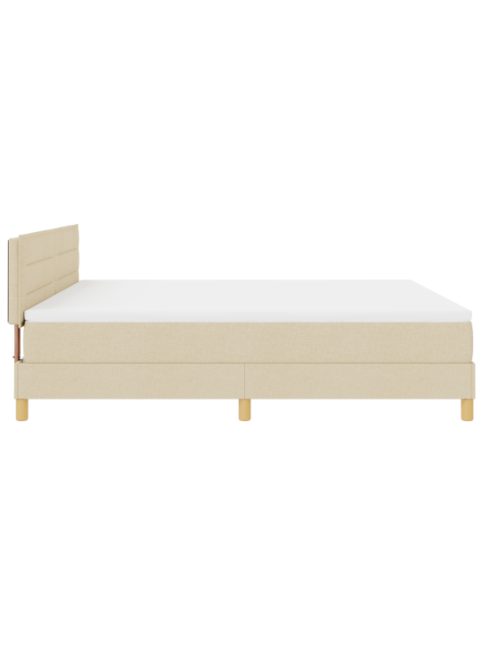 Box spring postel s matrací krémová 180x200 cm tkanina