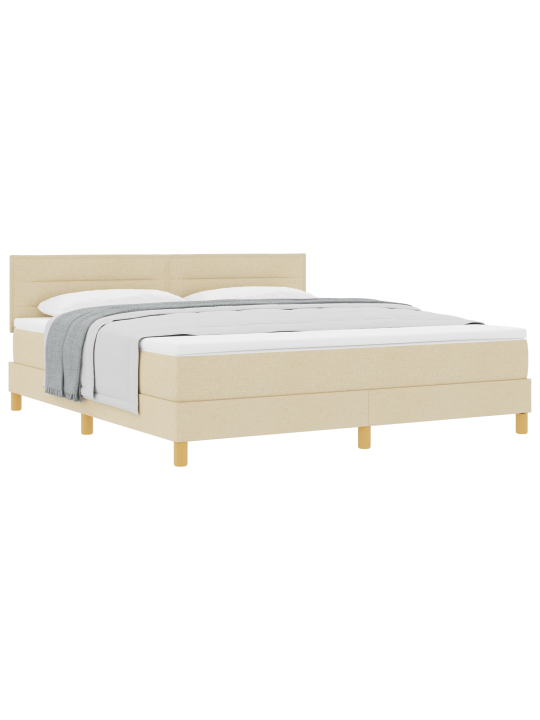 Box spring postel s matrací krémová 180x200 cm tkanina