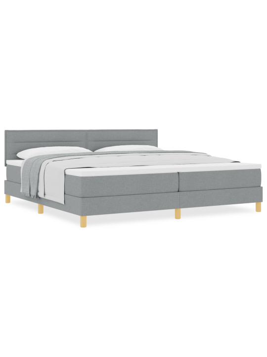 Box spring postel s matrací světle šedá 200x200 cm tkanina