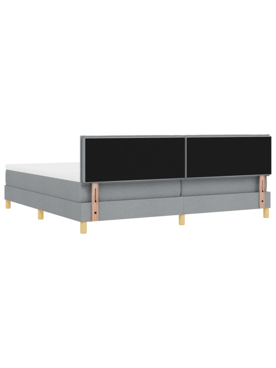 Box spring postel s matrací světle šedá 200x200 cm tkanina