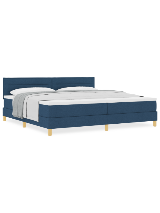 Box spring postel s matrací modrá 200x200 cm tkanina