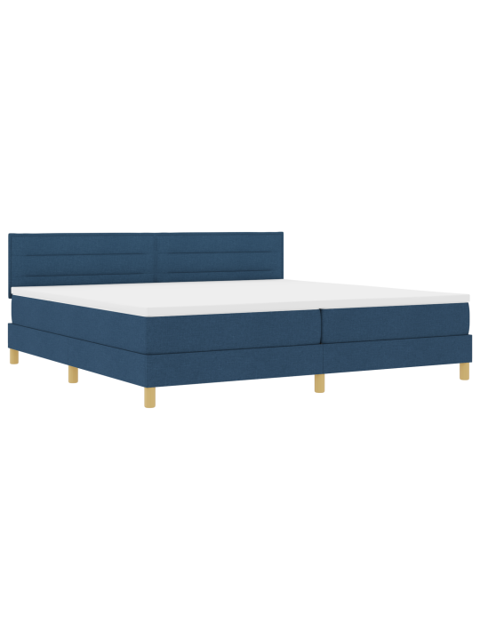 Box spring postel s matrací modrá 200x200 cm tkanina
