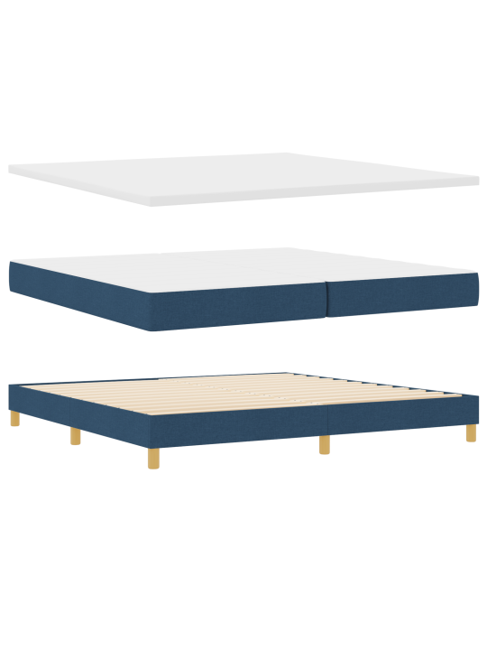 Box spring postel s matrací modrá 200x200 cm tkanina