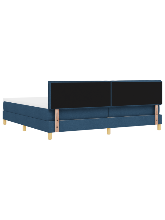 Box spring postel s matrací modrá 200x200 cm tkanina