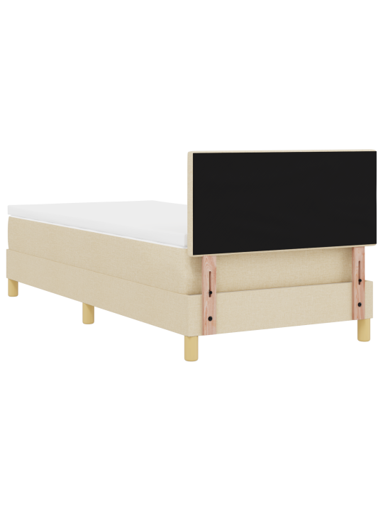 Box spring postel s matrací krémová 90x200 cm tkanina