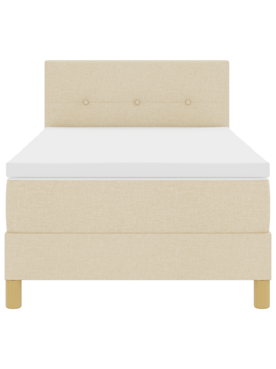 Box spring postel s matrací krémová 90x200 cm tkanina