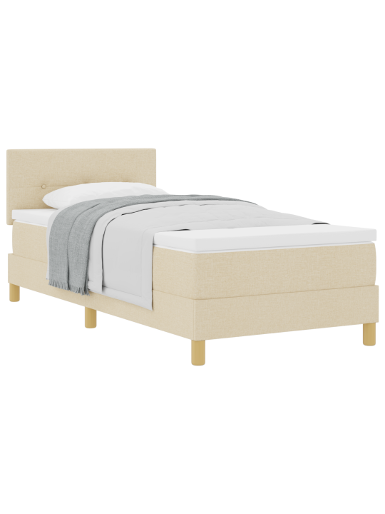 Box spring postel s matrací krémová 90x200 cm tkanina
