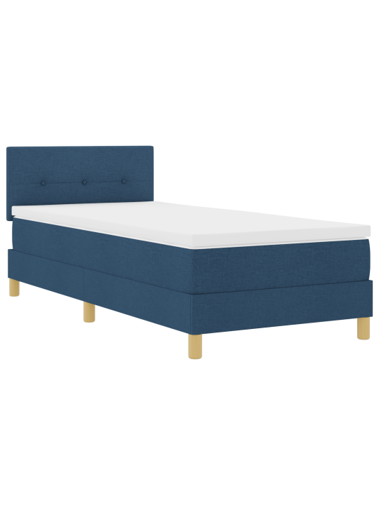 Box spring postel s matrací modrá 90x200 cm tkanina