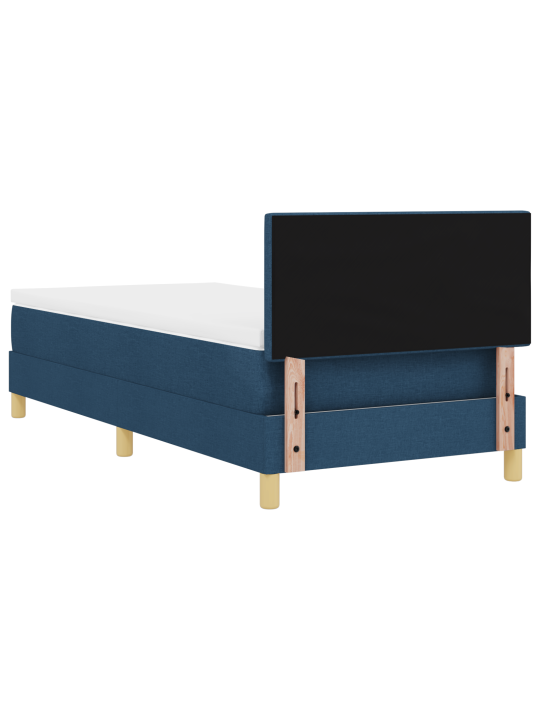 Box spring postel s matrací modrá 90x200 cm tkanina