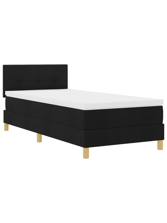 Box spring postel s matrací černá 100x200 cm textilie