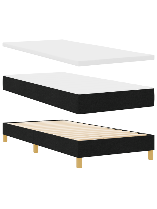 Box spring postel s matrací černá 100x200 cm textilie