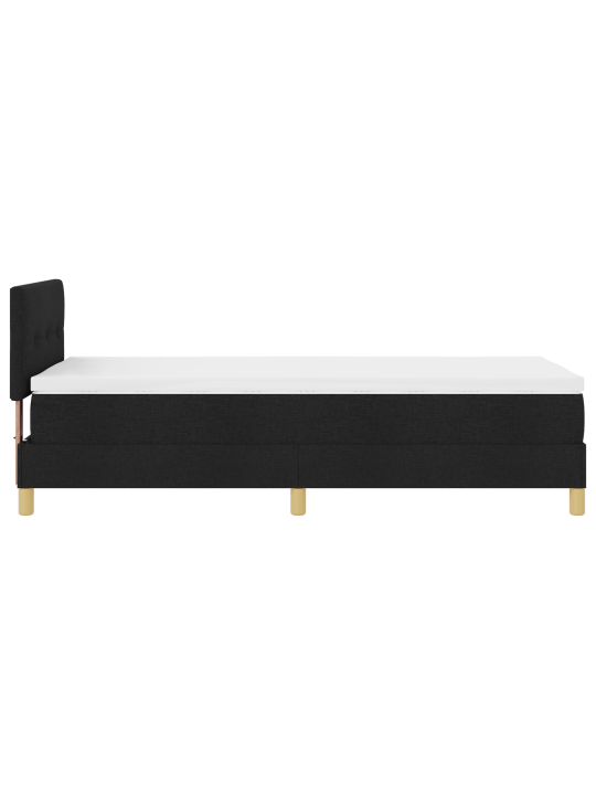 Box spring postel s matrací černá 100x200 cm textilie