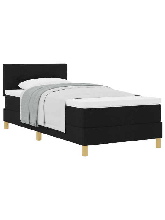 Box spring postel s matrací černá 100x200 cm textilie