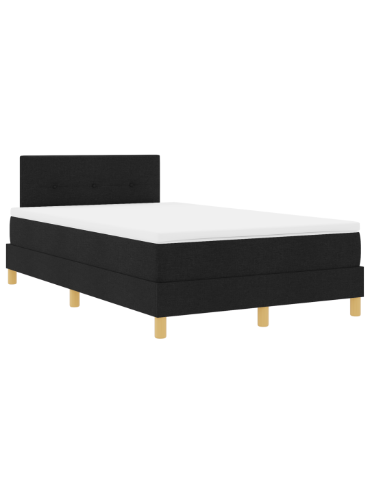 Box spring postel s matrací černá 120x200 cm tkanina