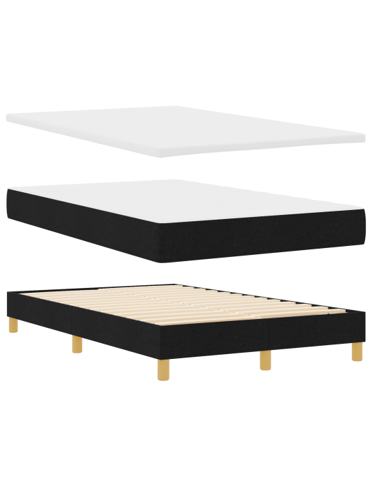 Box spring postel s matrací černá 120x200 cm tkanina