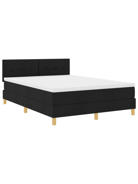 Box spring postel s matrací černá 140x200 cm tkanina