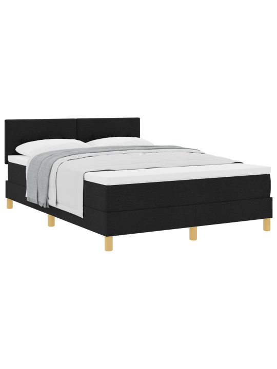 Box spring postel s matrací černá 140x200 cm tkanina