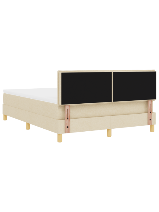 Box spring postel s matrací krémová 140x200 cm tkanina