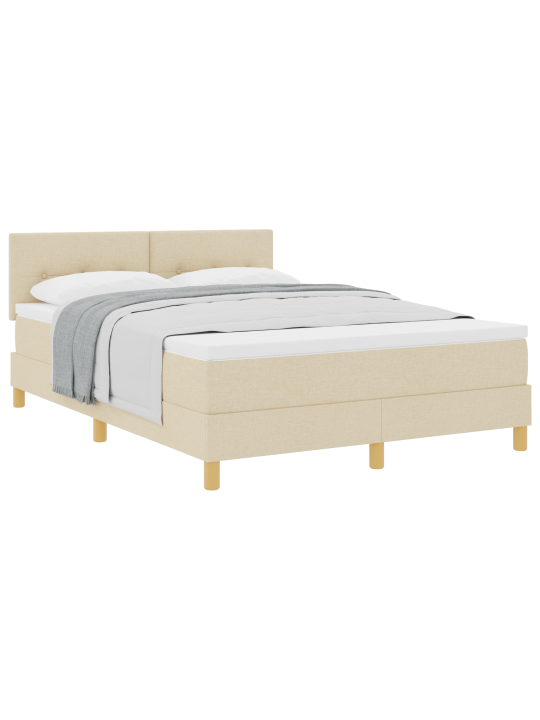 Box spring postel s matrací krémová 140x200 cm tkanina