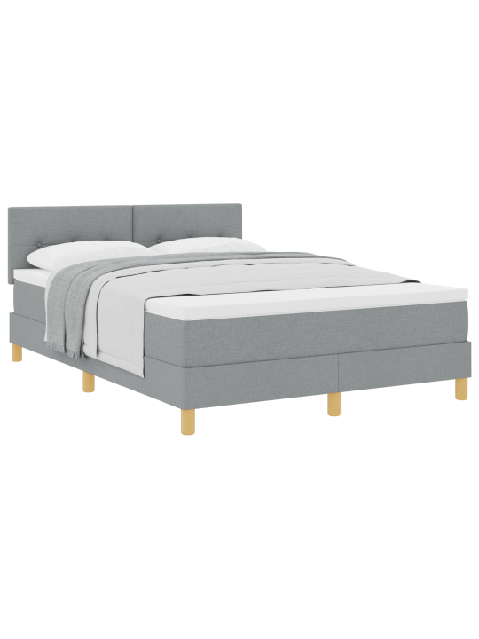 Box spring postel s matrací světle šedá 160x200 cm textilie